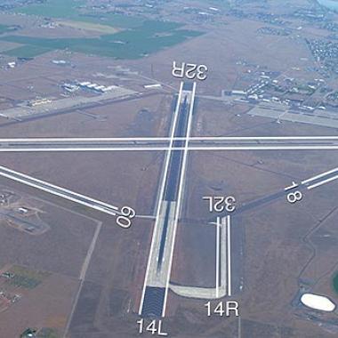 The multiple runways at Grant County International airport. 