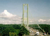 Jackson Avenue view of the current Tacoma Narrows bridge