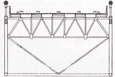 Deck cross-section, Current Narrows Bridge WSA, WSDOT records